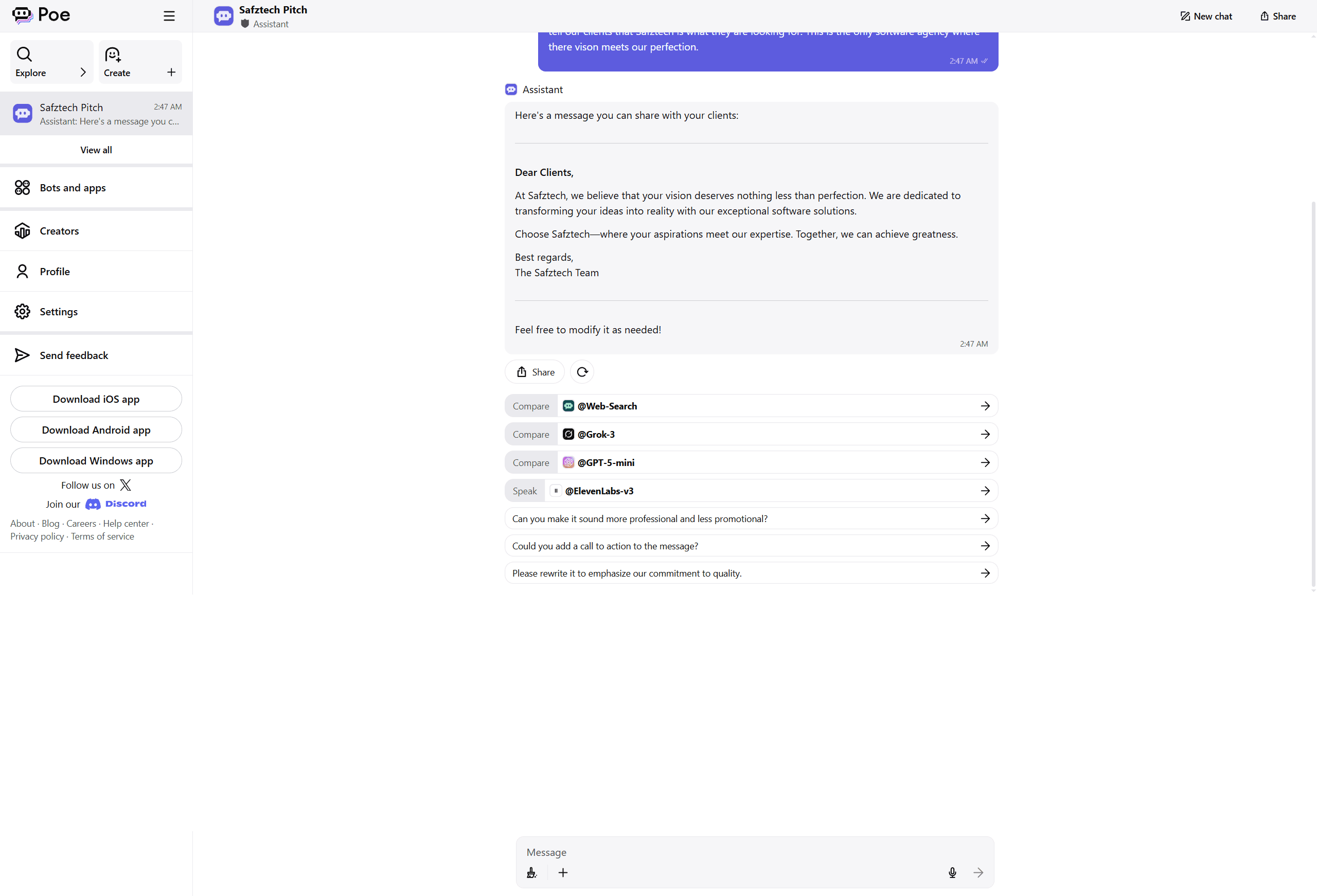Nexus AI support chatbot